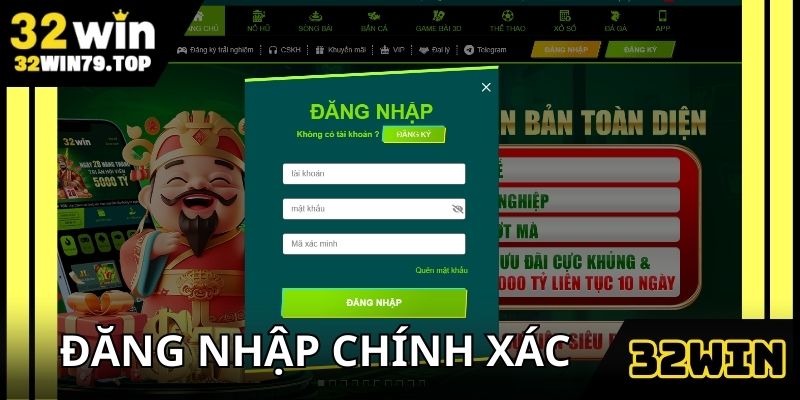 Đảm bảo thông tin đăng nhập chính xác hoàn toàn để tránh sai sót